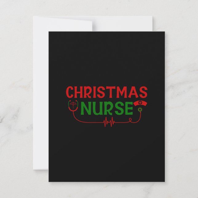 Cartão De Notas Presente De Natal Para Enfermeira (Frente)