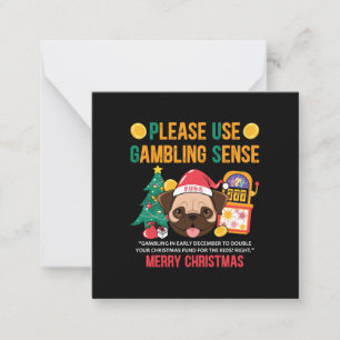 Cartão De Notas Presente de Natal PUGS O Conselheiro Canino