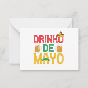 Cartão De Notas Presente engraçado do Drinko de Mayo mexicano Cinc