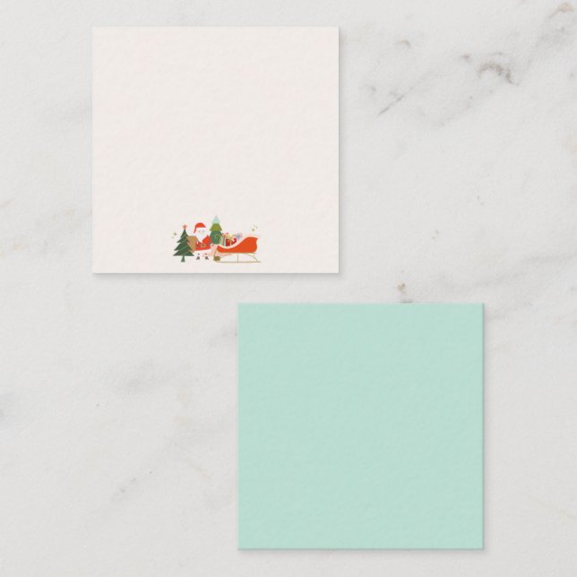 Cartão De Notas Presentes de Natal em Papais noeis Sleigh (Frente/Verso)