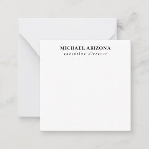 Cartão De Notas Preto Branco Minimalista Simples Plano