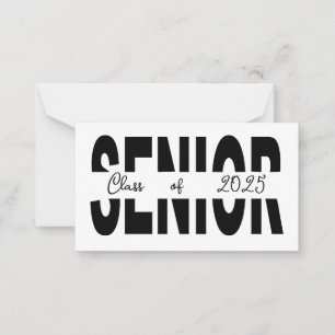 Cartão De Notas Preto clássico Senior personalizado