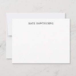 Cartão De Notas Preto e Branco Elegante Minimalista