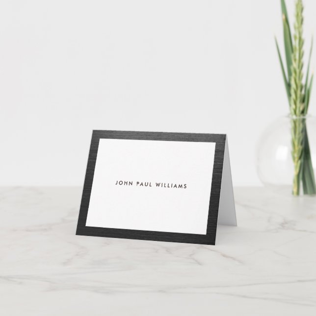 Cartão De Notas Preto moderno clássico à moda elegante escovado do (Frente)