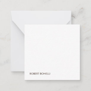 Cartão De Notas Preto Moderno Único Branco Seu Nome Minimalista