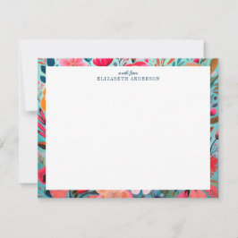 Cartão De Notas Pretty Botanical Girly Floral Frame 