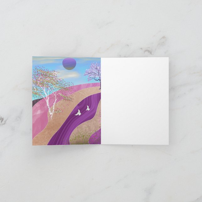 Cartão De Notas Primavera Blossomo Paisagem (Interior)