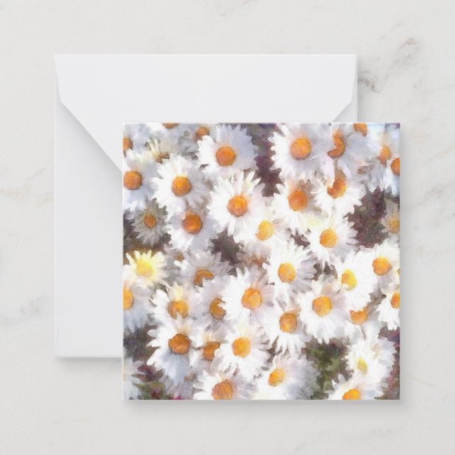 Cartão De Notas Primavera Daisy Wildflower Watercolor (Frente)