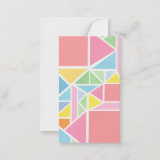 Cartão De Notas Primavera Pastels Impressão Geométrico