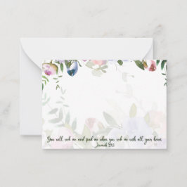 Cartão De Notas Procure meu coração com todo seu coração, cor-de-r