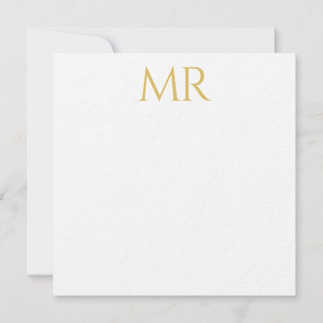 Cartão De Notas Professional Classical Monogram Minimalist Plain (Frente)
