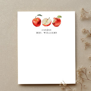 Cartão De Notas Professora de Maçãs