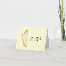 Cartão De Notas Professora de Música Musical Harp