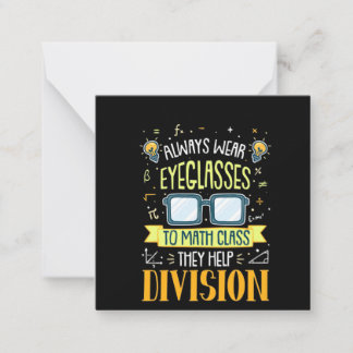 Cartão De Notas Professora Sempre Veste Óculos Para A Classe Matem
