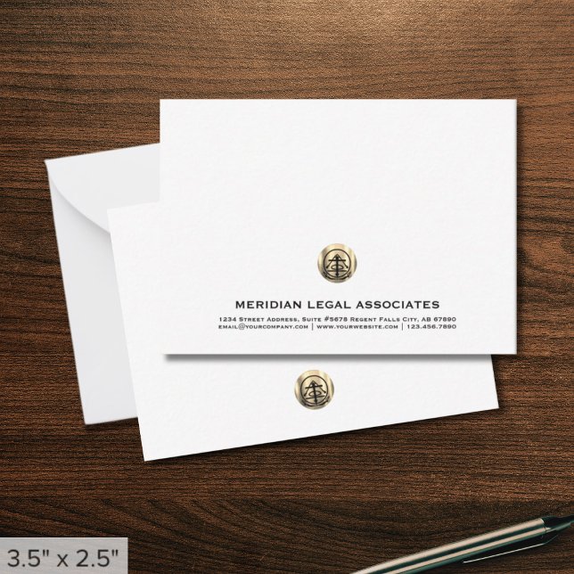 Cartão De Notas Profissional de logotipo Dourado clássico (Criador carregado)