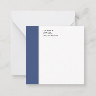 Cartão De Notas Profissional simples minimalista moderno azul bran