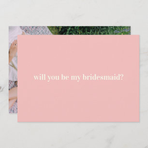 Cartão De Notas Proposta de Bridesmaid em Blush com foto na parte