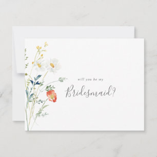 Cartão De Notas Proposta de Bridesmaid Floral Multicoloração Selva