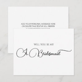 Cartão De Notas Proposta de Bridesmaid Júnior de Script Elegante S