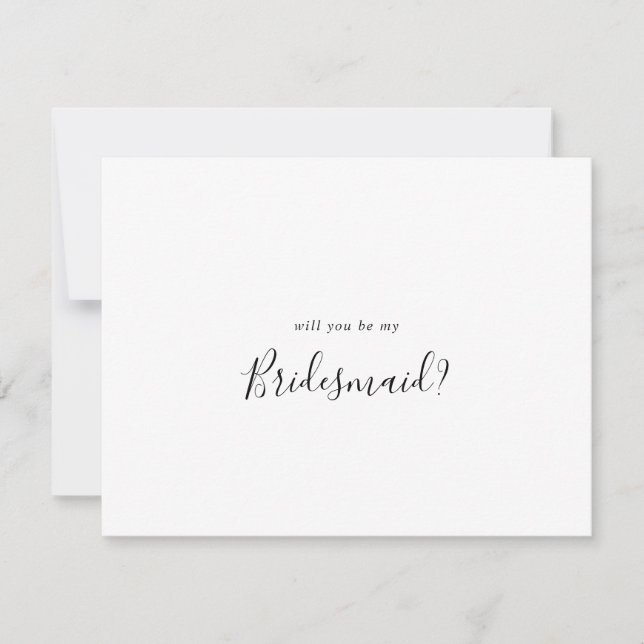 Cartão De Notas Proposta de Bridesmaid Minimalista Simples (Frente)