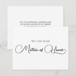 Cartão De Notas Proposta de Matriz de Honra Simples de Script Eleg