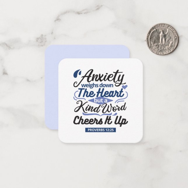 Cartão De Notas Proverbs 12:25 Bible Verse – Kind Word Art (Frente/Verso In Situ)