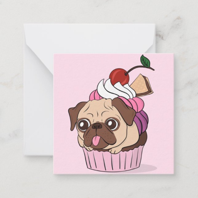Cartão De Notas Pug Bolinho (Frente)