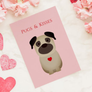 Cartão De Notas Pugs & Kisses, Namorados de Cachorro, Dia de os na