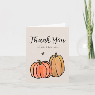 Cartão De Notas Pumpkin De Queda Laranja Obrigado Nota