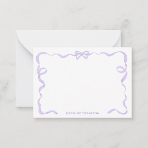Cartão De Notas Quadro de Fita de Arco Violeta Roxo-Roxo