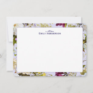 Cartão De Notas Quadro de Impressão Floral de Flor Silvestre Reali