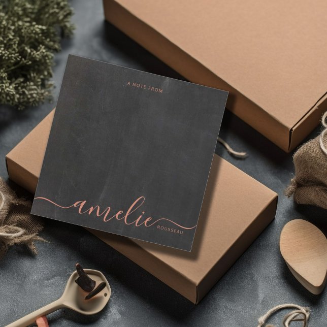 Cartão De Notas Quadro de Monograma de Caligrafia com Script de Co (Criador carregado)