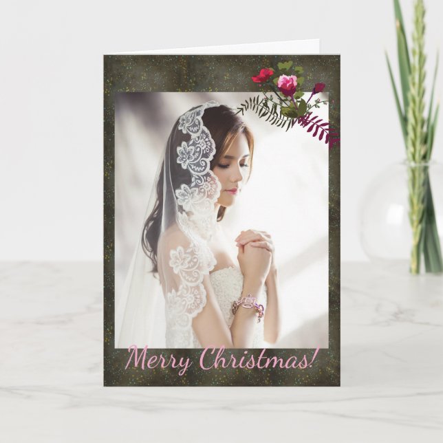 Cartão De Notas Quadro de Natal Dourado Silver Stars Sky Foto (Frente)