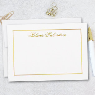 Cartão De Notas Quadro Dourado E Elegante - Escolha Tamanho -