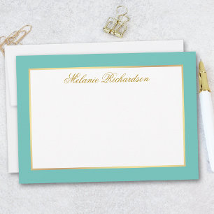 Cartão De Notas Quadro Dourado Elegante - Escolher Tamanho -