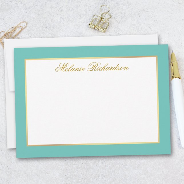 Cartão De Notas Quadro Dourado Elegante - Escolher Tamanho - (Customize to change text color, add more text or to change color of back of card.)