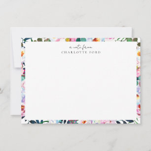 Cartão De Notas Quadro Floral Branco Cor-de-rosa com embebência bo