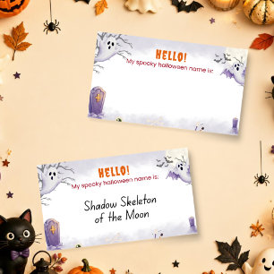 Cartão De Notas Qual é o Seu Nome Assustador de Halloween? Jogo de