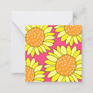 Cartão De Notas Quatro Mãos Amarelo Laranja Cor-de-rosa Girassóis