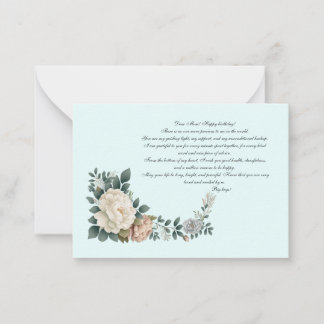 Cartão De Notas Querida Mãe Feliz aniversário!