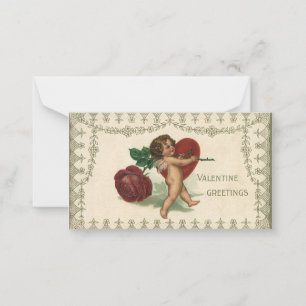 Cartão De Notas Querubim dos namorados do Victorian do vintage,