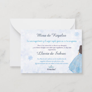 Cartão De Notas Quinceañera Lluvia de Sobres Winter Wonderland
