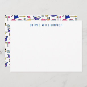 Cartão De Notas Quirky Kitchen Utentils Cake Maker, Chef Notecard