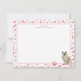 Cartão De Notas Ragdoll Cat Stationery Personalizado