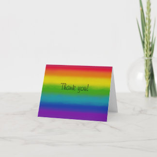 Cartão De Notas Rainbow Customizable Thank You Folded Note Card