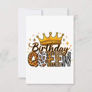 Cartão De Notas Rainha de Aniversário Crown Safari