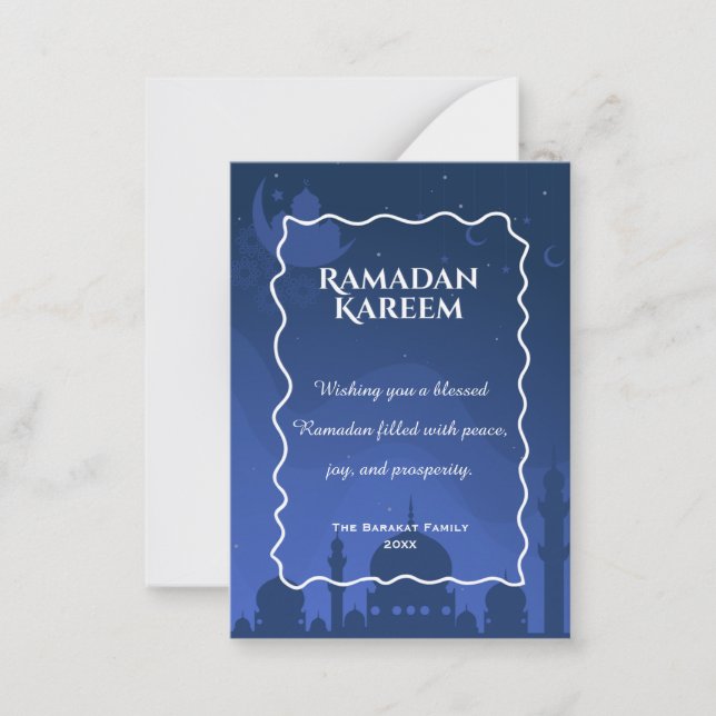 Cartão De Notas Ramadan Kareem Personalized Greeting Card | Elegan (Frente)