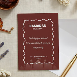 Cartão De Notas Ramadan Mubarak Personalized Greeting Card