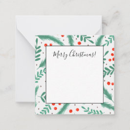 Cartão De Notas Ramagens de Natal e frutos de azevinho