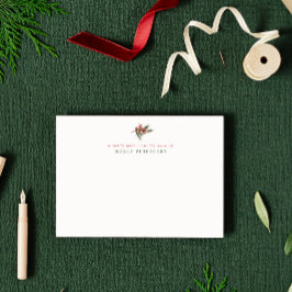 Cartão De Notas Ramo de Pinheiro de Natal & Frutas da Mesa de